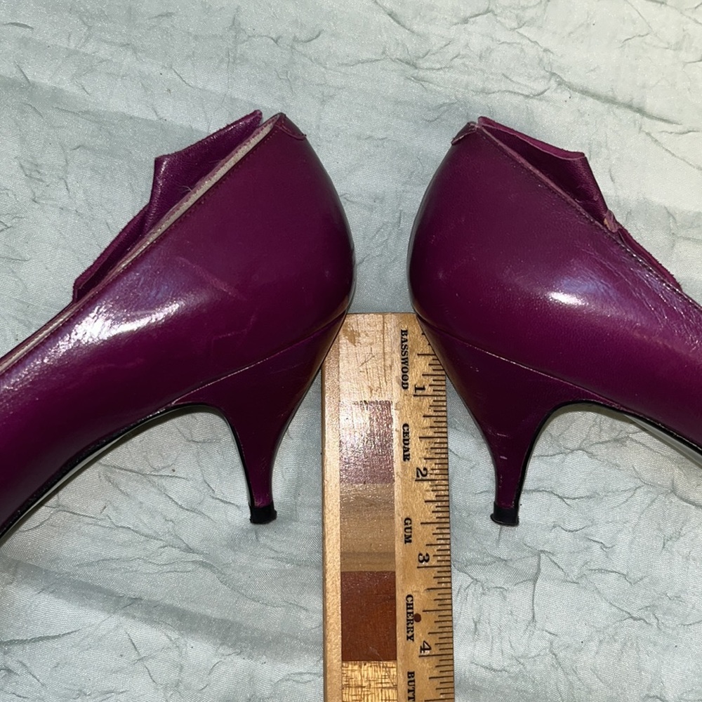 Proxy Michael G Abrams Co Purple Leather Vintage Heels | 7.5 B - Picture 16 of 16